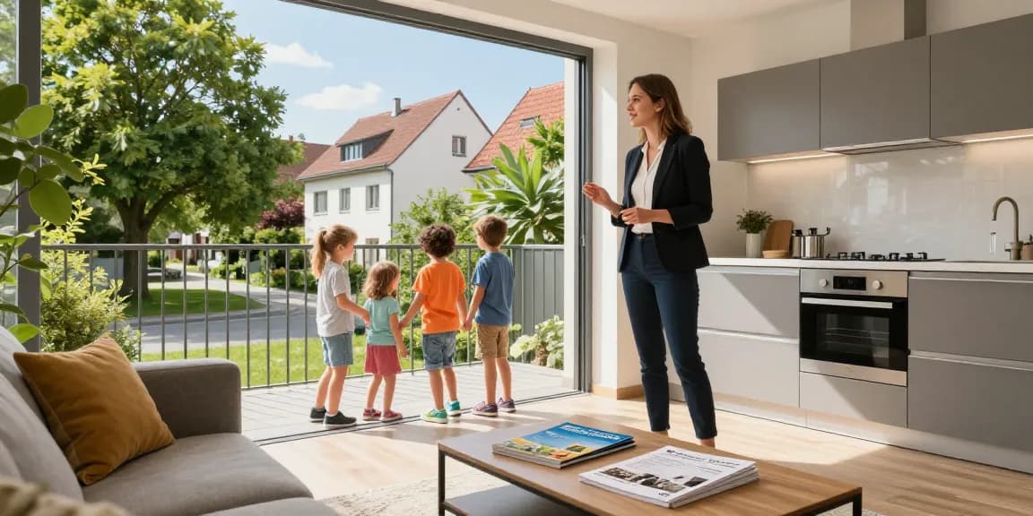 Immobilienmakler Reutlingen präsentiert eine helle 4-Zimmer-Wohnung mit Balkon an Familie.