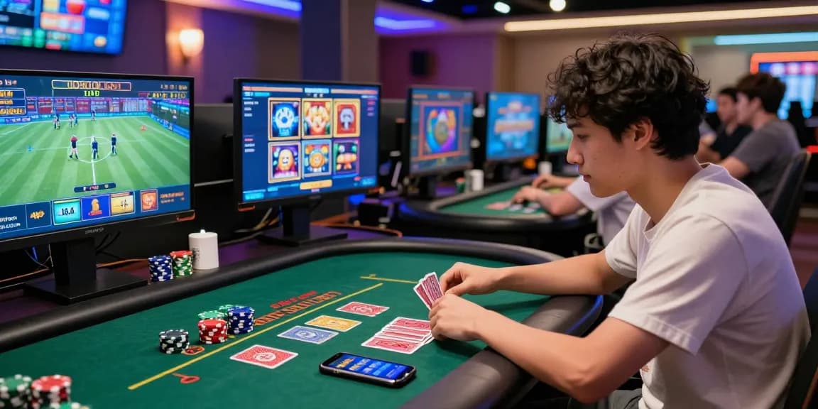 Engaging live casino scene with player at BazaBD, focused on cards and dealer interaction.