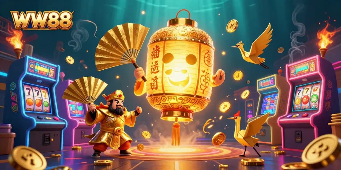 Win big with WW88 in a vibrant, animated casino scene showcasing unique gaming elements.