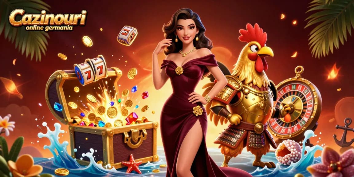 Join the excitement of Cazinouri online germania with vivid 3D casino illustration.