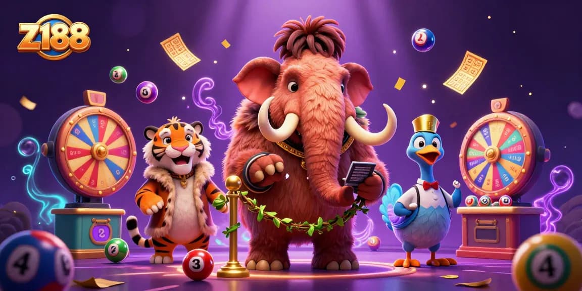 Experience thrilling z188 excitement with colorful lottery balls in a vibrant casino scene.