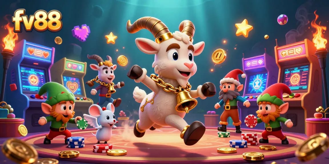 Bet large and win big with fv88 at a vibrant casino filled with exciting gaming elements and characters.