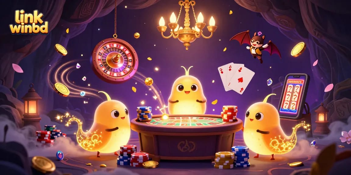 Light up your game experience with link winbd in a vibrant casino scene filled with glowing elements.