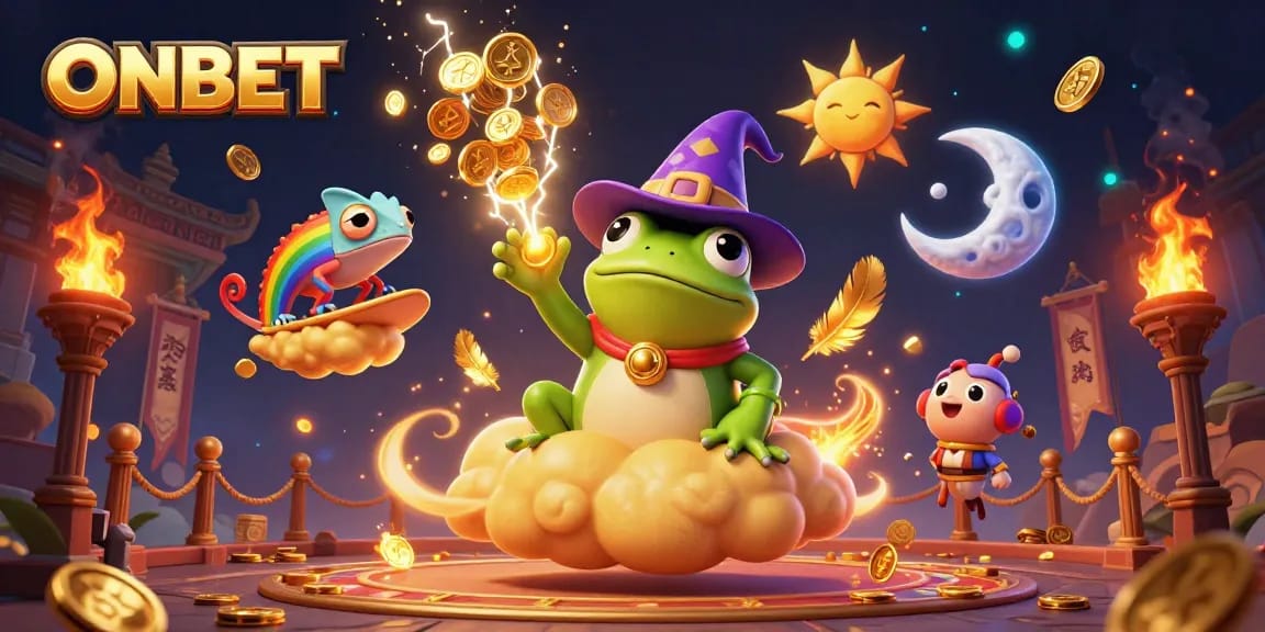 Experience thrilling gaming at ONBET with a vibrant 3D illustration featuring exciting casino elements.