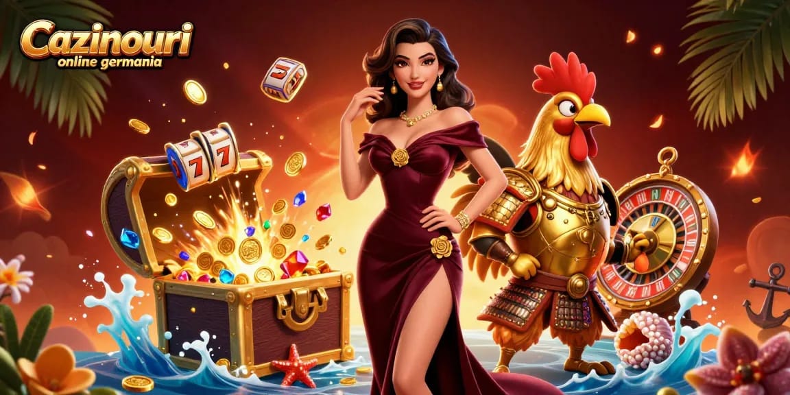 Join the excitement of Cazinouri online germania with vivid 3D casino illustration.