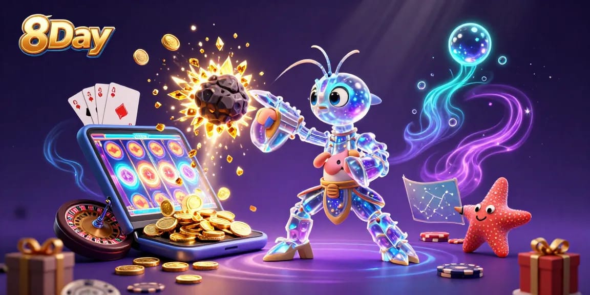 Join the 8Day adventure with a galactic samurai as golden coins erupt in thrilling casino action.