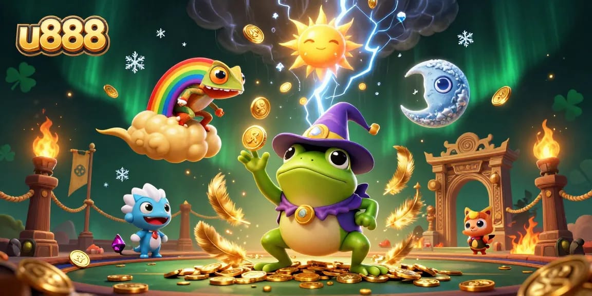 u888 players bet on a thrilling golden coin storm amidst vibrant casino elements