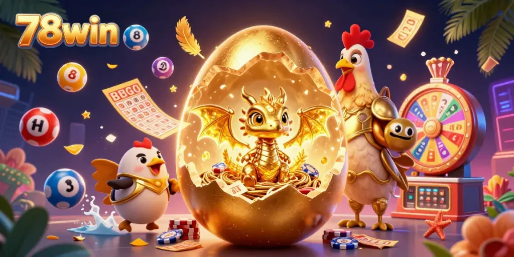 Engage with thrilling 78win gaming adventures featuring golden characters and vibrant casino elements.