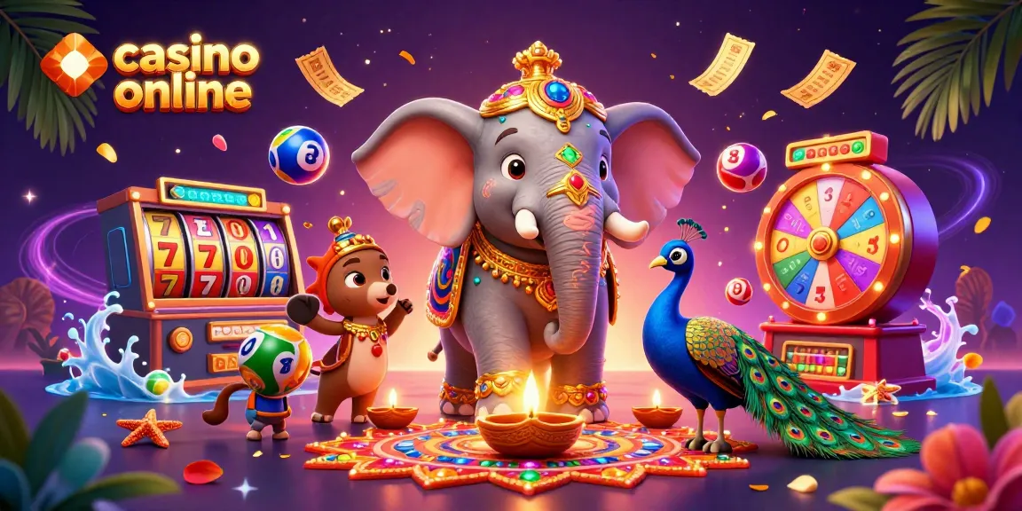 Experience an exciting casino online illustration featuring vibrant characters and dynamic lottery elements.