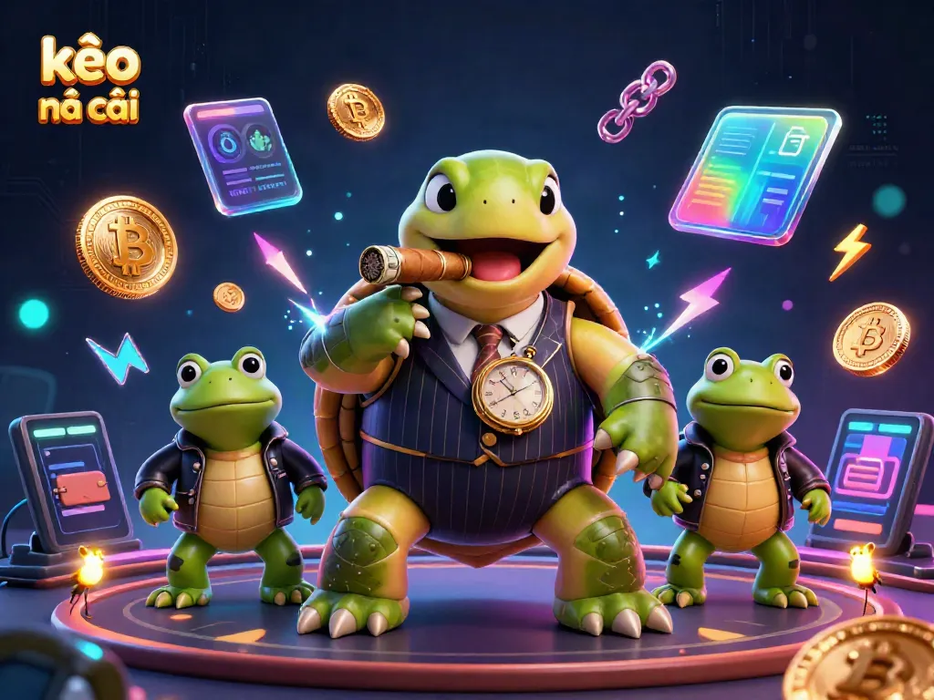 Engaging scene with kèo nhà cái highlighting 3D cartoon snapping turtle in a casino setting