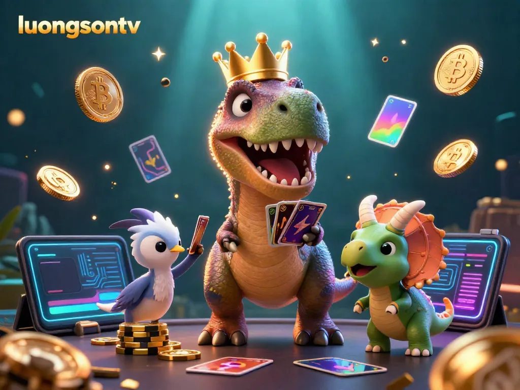 Experience the excitement of gambling with luongsontv featuring colorful characters and crypto-themed elements.