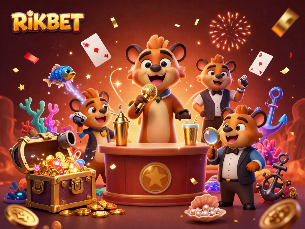 Experience the vibrant world of RIKBET with hyena characters bringing life to an exciting casino atmosphere.
