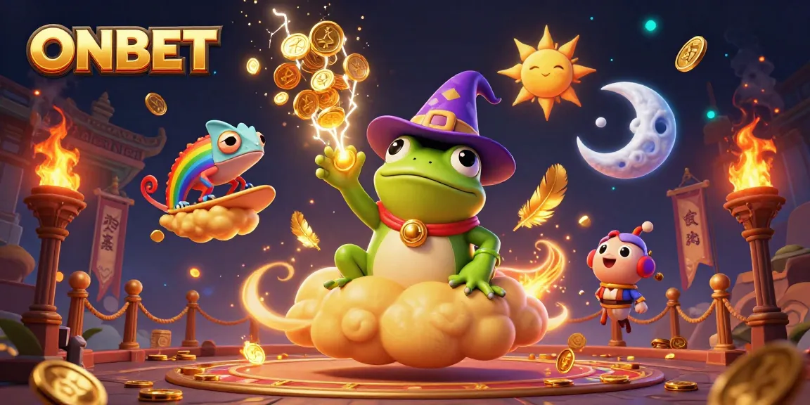 Experience thrilling gaming at ONBET with a vibrant 3D illustration featuring exciting casino elements.