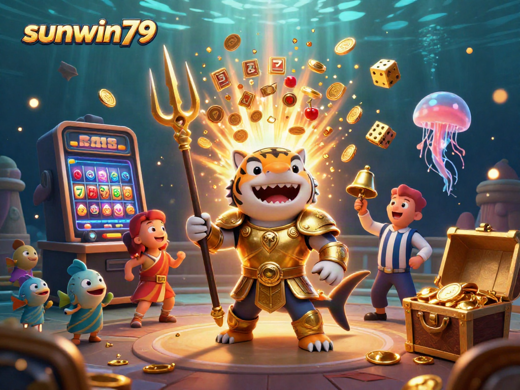 Engage in thrilling gameplay with sunwin79 in a captivating underwater casino scene.