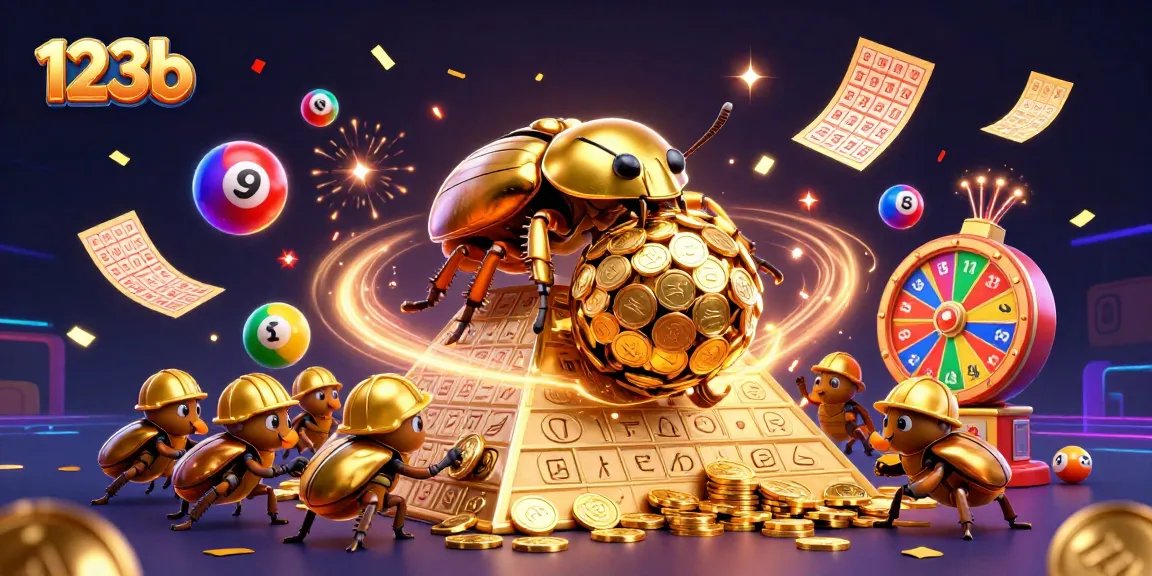 Engage with thrilling games at 123b with colorful lottery balls and golden prizes showcasing the excitement of online gambling.