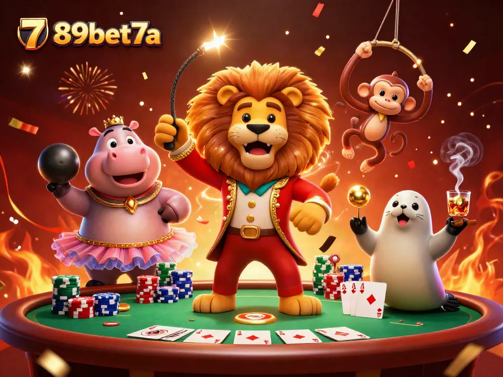 Experience thrilling wins at 789bet7a with festive casino characters in a vibrant, action-packed scene.