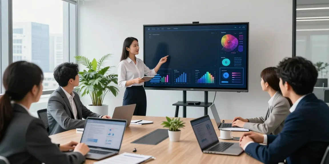 Colaboración en oficina moderna entre profesionales de BBVA Empresas, analizando estrategias financieras.