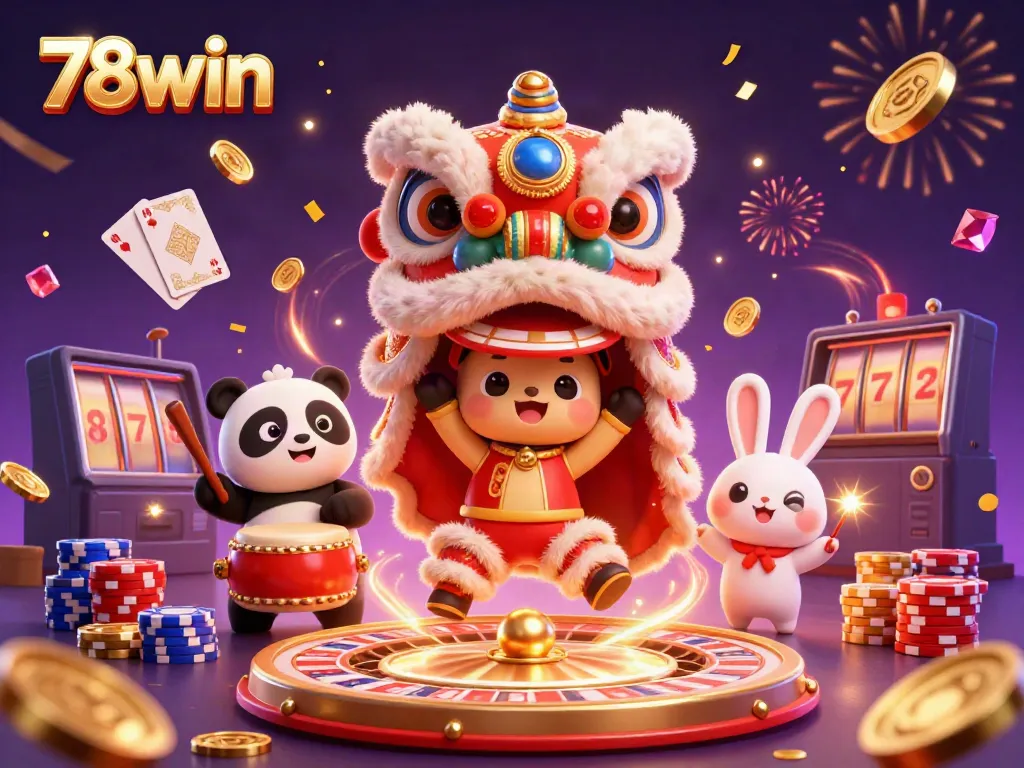 Engage with the 78win casino experience featuring animated characters and vibrant gaming elements.
