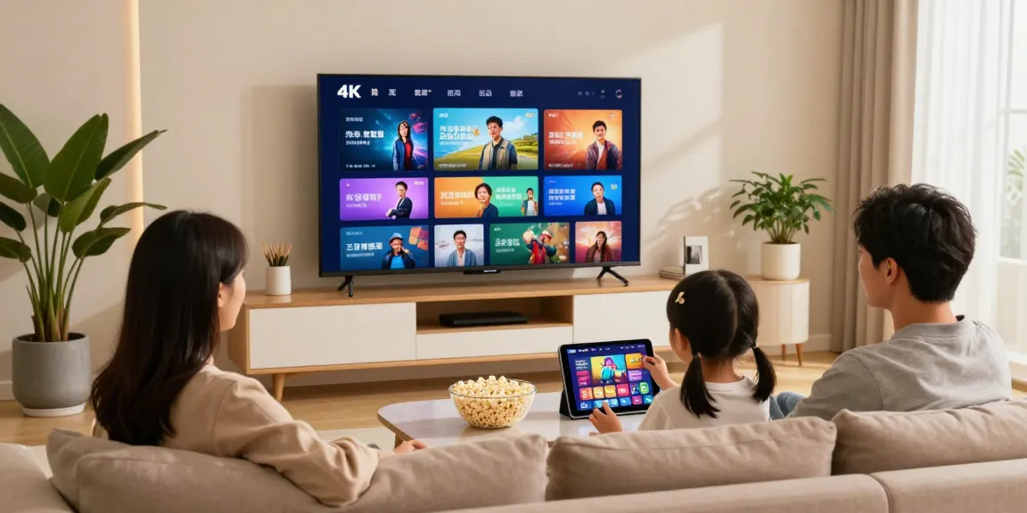 IPTV kaufen für die ganze Familie: Gemütliche Wohnzimmeratmosphäre mit 4K-Streaming