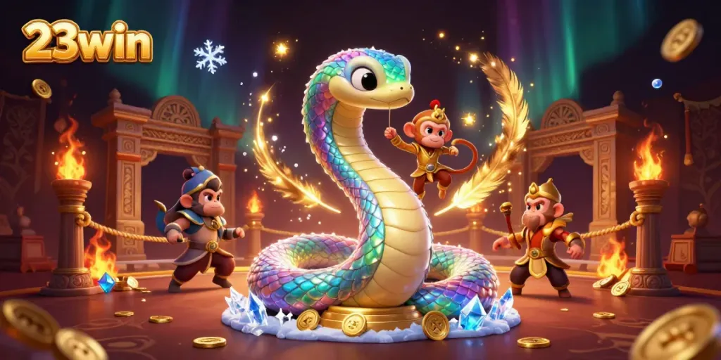 Experience thrilling gameplay with 23win in this dynamic casino scene featuring magical elements.