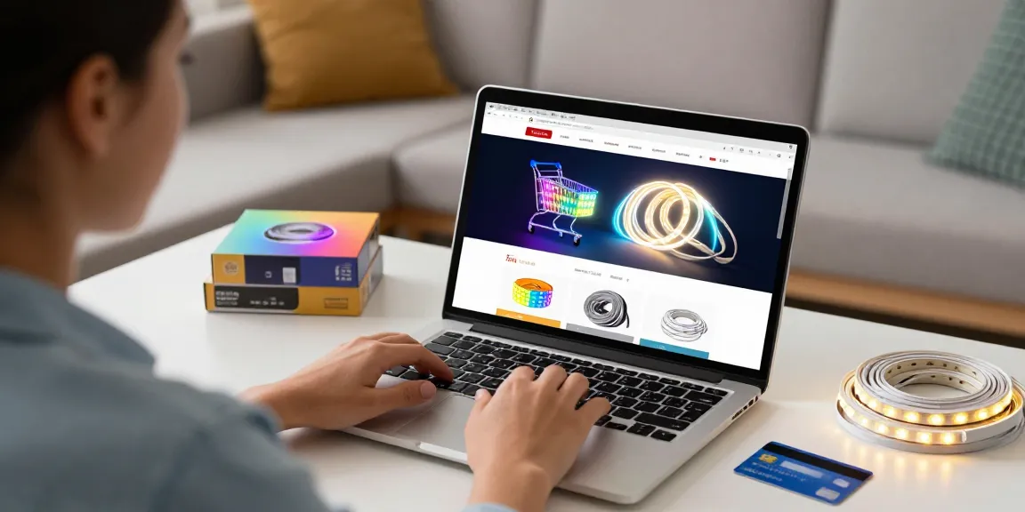 Banda LED showcased in an online shopping experience featuring best deals on vibrant LED products at an e-commerce platform.