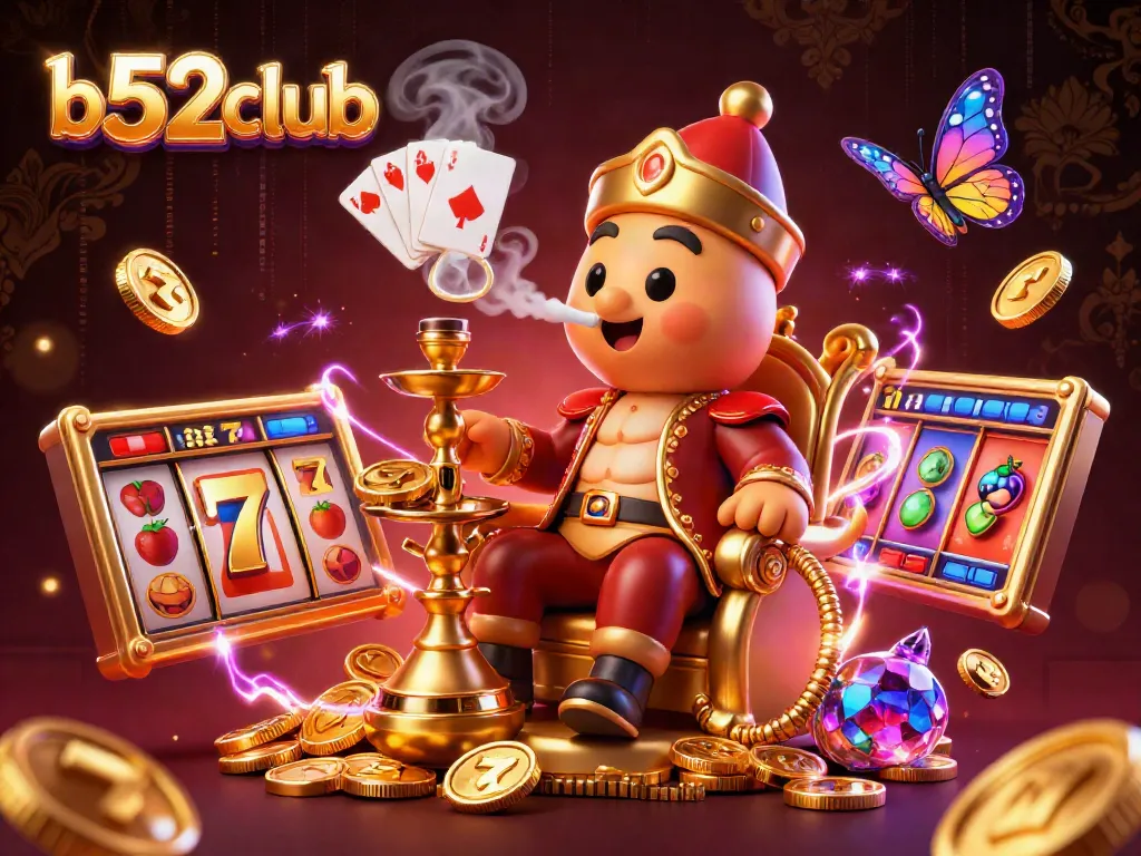 b52club showcases a thrilling 3D scene blending casino excitement with cartoon fantasy elements.