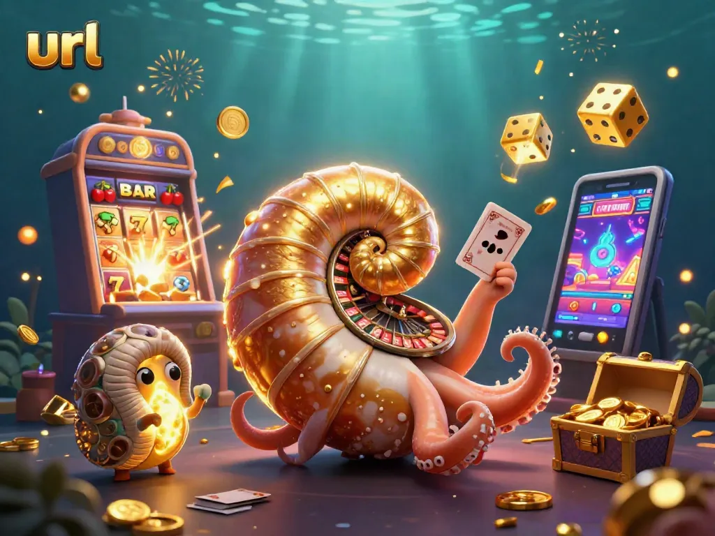 Win big with URL strategies in this vibrant 3D casino scene featuring unique gaming elements