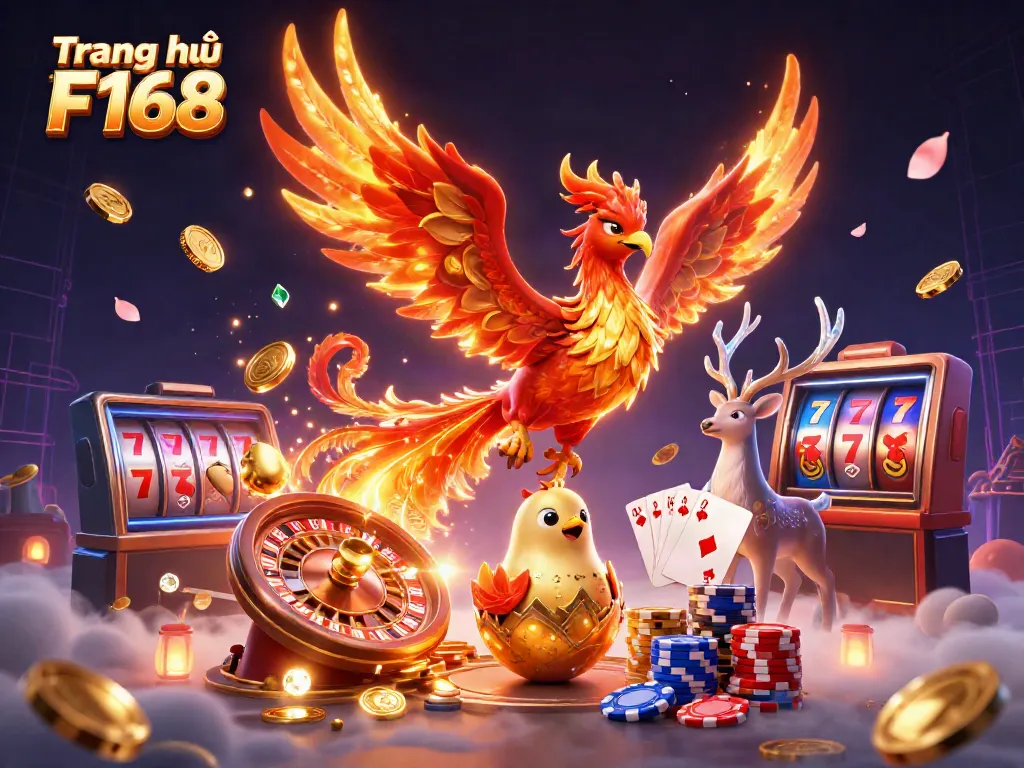 Engage in exciting gameplay at Trang chủ F168 with a captivating scene of mythical creatures and vibrant casino elements.