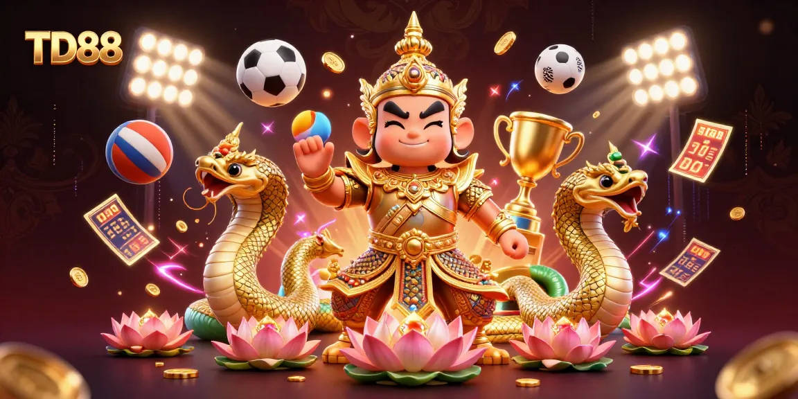 Experience TD88's dynamic atmosphere with vibrant casino elements and engaging characters.