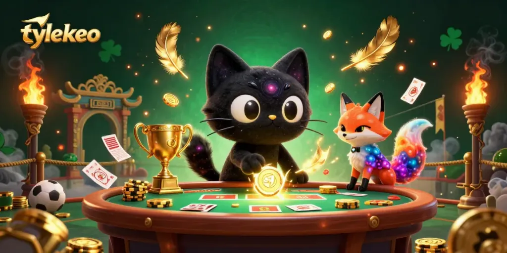 Experience the thrill of tylekeo with a cosmic casino scene showcasing engaging sports betting elements.