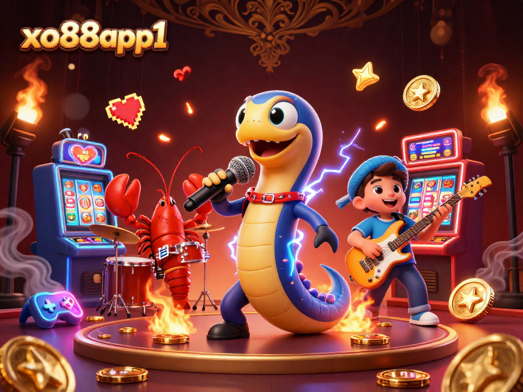 Experience the vibrant underwater casino scene with the xo88app1 electric eel DJ and band.