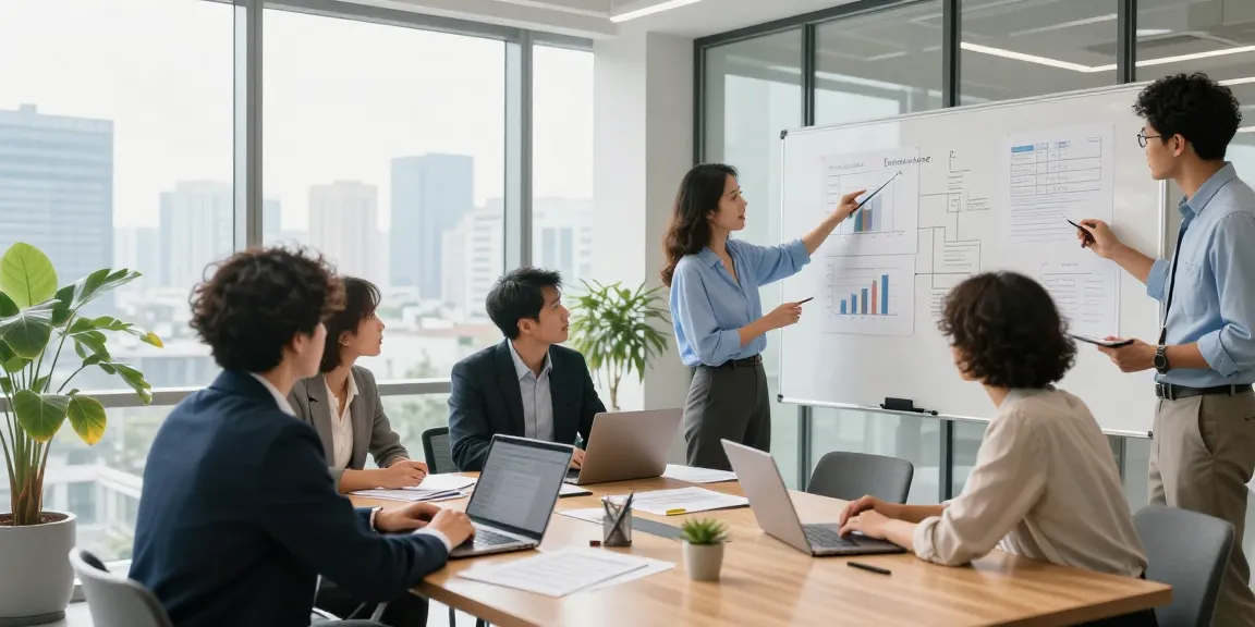 Das Team der Lindner Personalberatung GmbH bei einer strategischen Sitzung in einem modernen Büro.