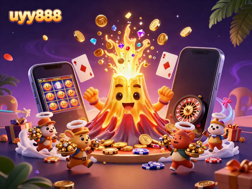 Experience the excitement of uyy888 as the golden volcano erupts coins and treasures amidst thrilling casino games.