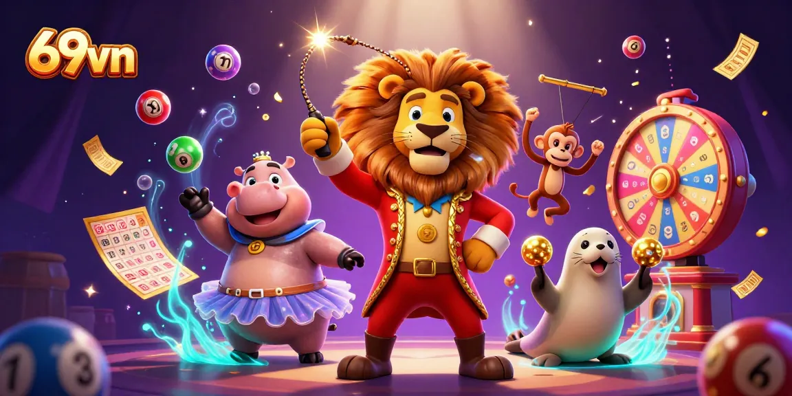 Engage with 69vn through this vibrant illustration featuring lively casino characters.