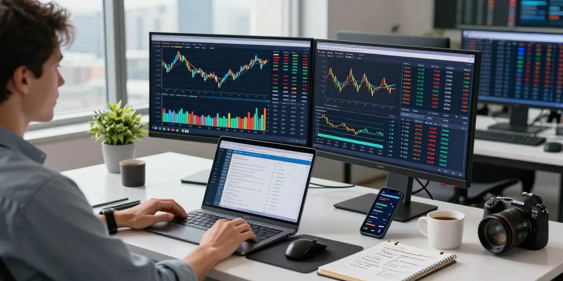 FINIO24.com Bewertung: Nutzer in modernem Trading-Büro mit Echtzeit-Charts und Analysen.
