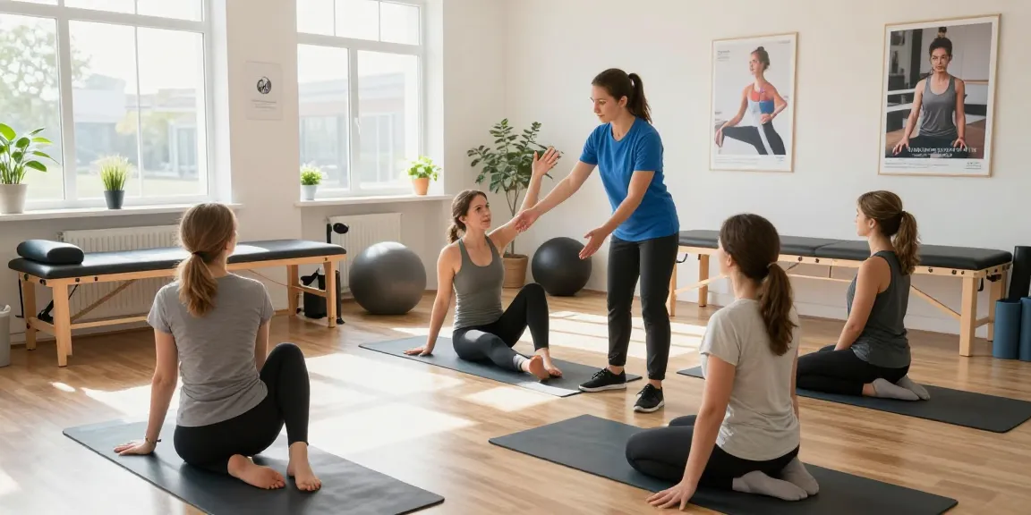 Beckenbodenübungen für Frauen in einer modernen Therapieeinrichtung mit lizenzierten Profis und vertrauenswürdigen lokalen Dienstleistungen.