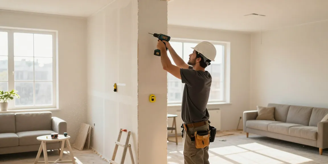 Handwerker bei der Trockenbauinstallation für ein modernes Zuhause, https://augusta-innenausbau.de/