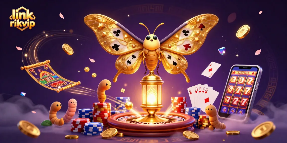 Win big with link rikvip featuring a vibrant casino scene full of 3D slots and game elements.