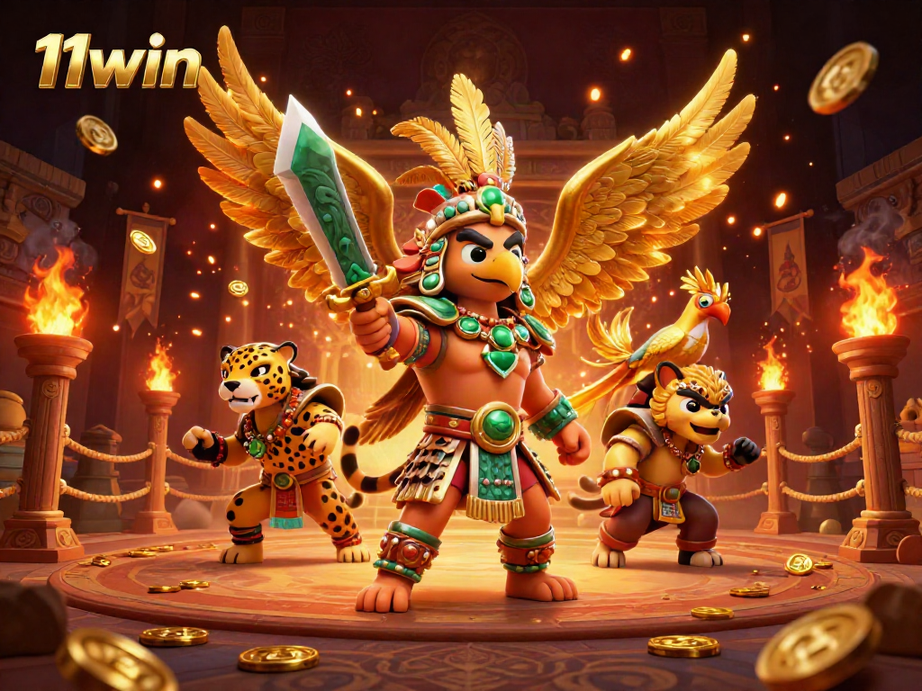 Experience thrilling gaming adventures at 11win with vibrant characters in a dynamic casino scene.