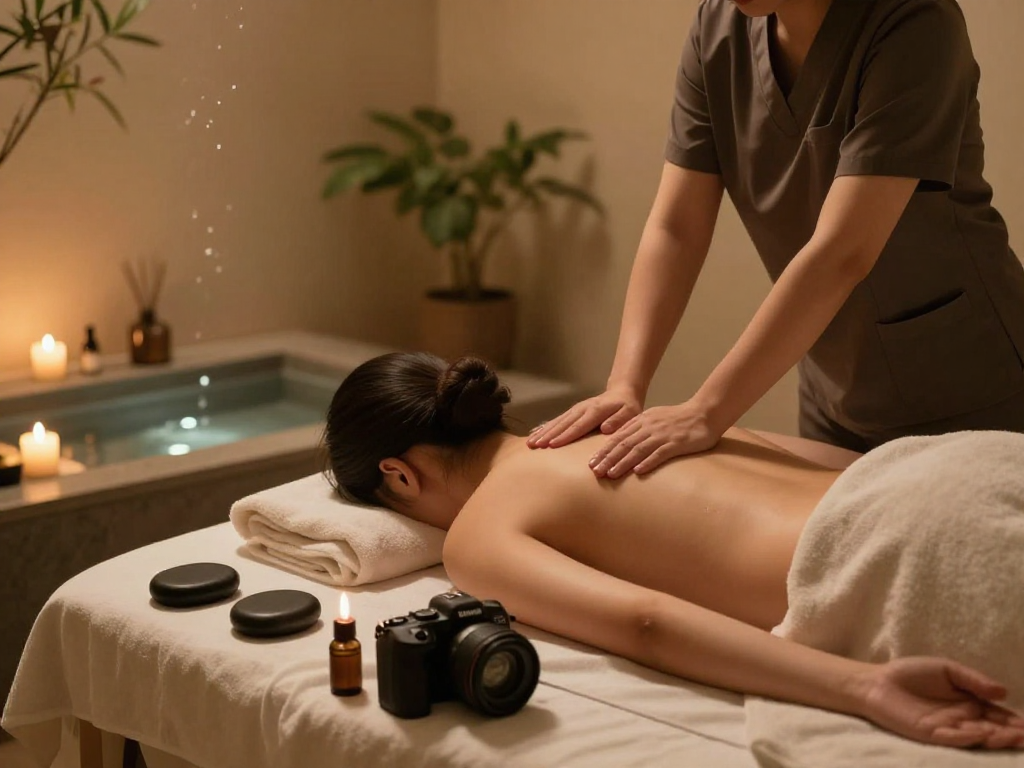 Experience 안양출장마사지 in a peaceful spa setting with soothing ambiance and therapeutic elements.
