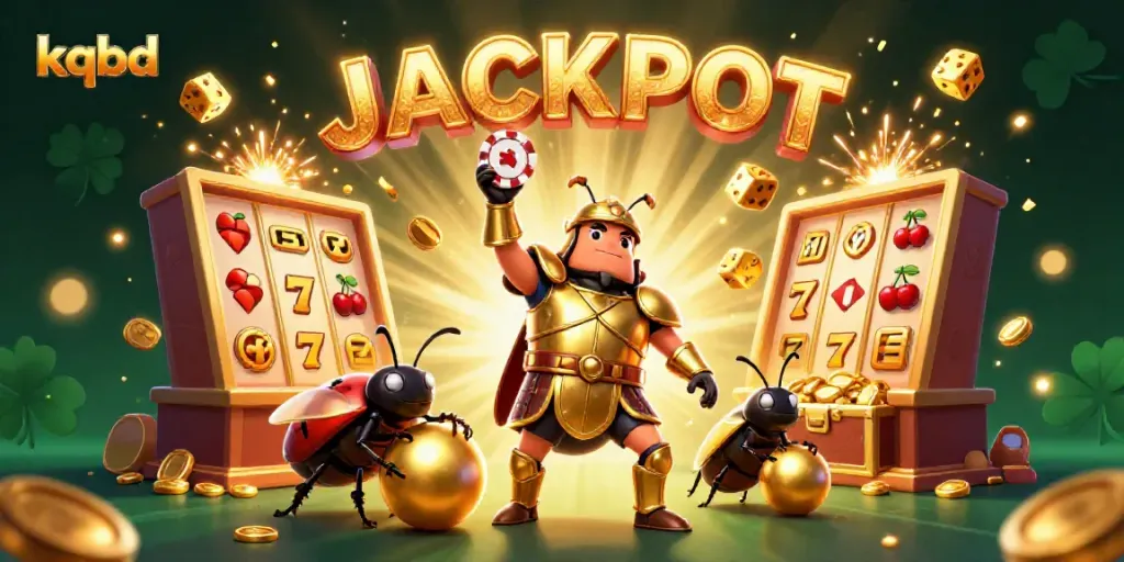 Play and win at KQBD with live updates, highlighted by vibrant characters in a dynamic gambling scene.