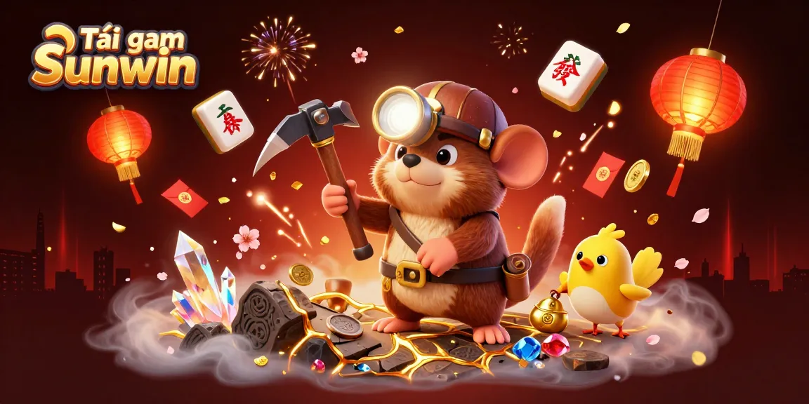 Tải game Sunwin by joining an exciting adventure with treasure hunter mole and companion in a vibrant casino setting.