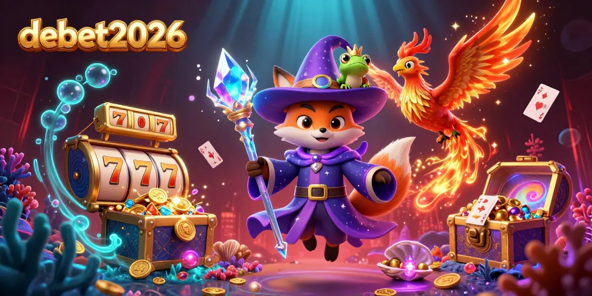 Immerse in debet2026's vibrant casino world with magical characters and dazzling slot elements.