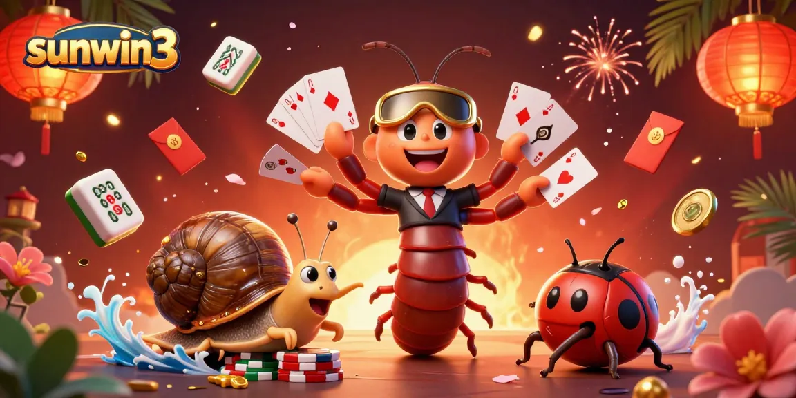 Experience thrilling gameplay at sunwin3 with a vibrant casino scene featuring dynamic characters and festive elements.