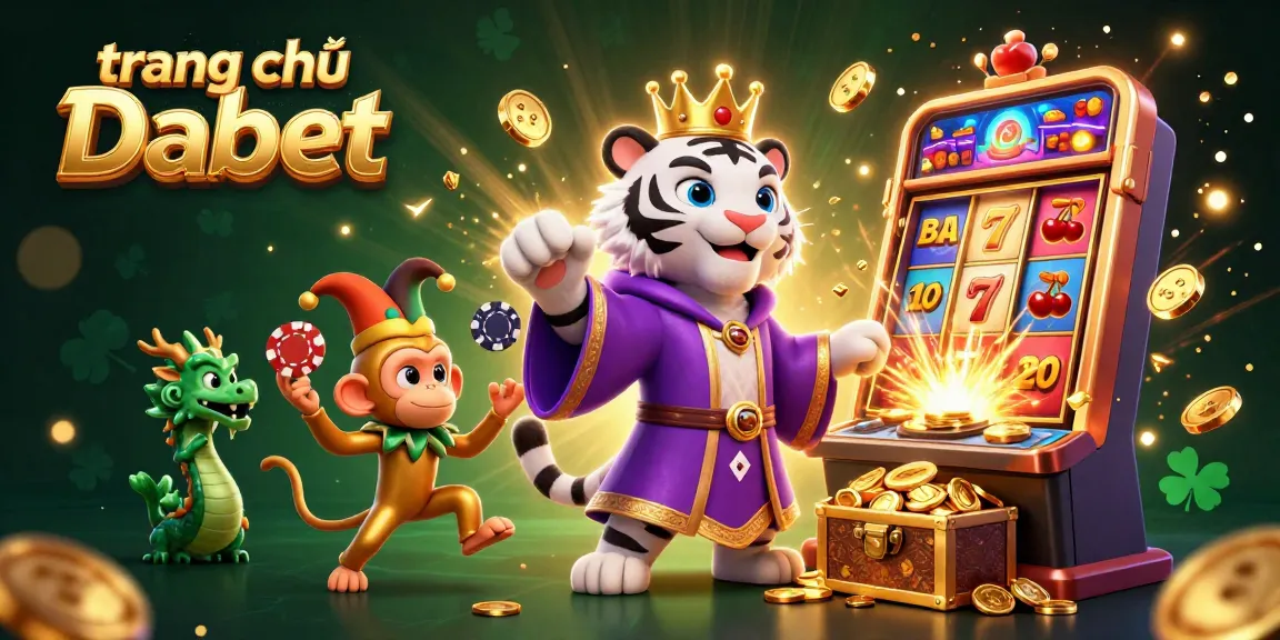 Play slots and win at trang chủ Dabet with a vibrant scene featuring enchanting characters and casino elements.