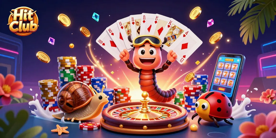 Engage with Hit Club's vibrant casino scene featuring lively characters and dynamic gaming elements.