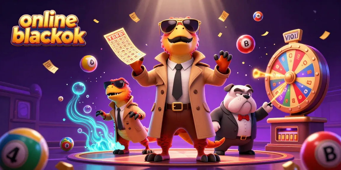 Play online blackjack with excitement in a vibrant casino scene, featuring cartoon raptors.